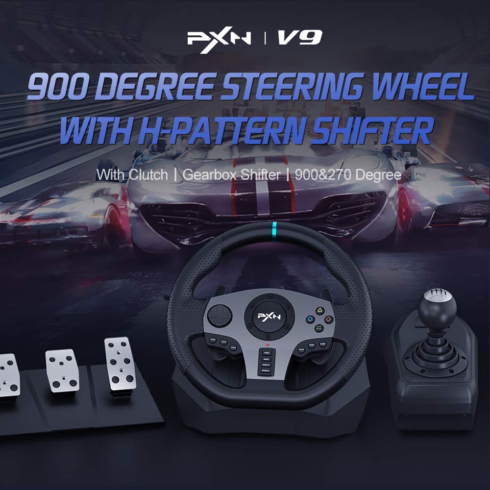 PXN-V9 Black Steering Wheel