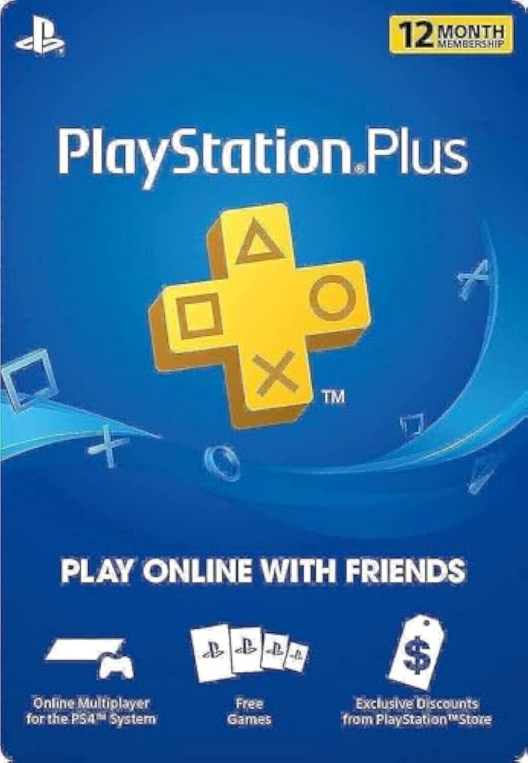 12 Month PlayStation Plus Psn Membership Card (New) 1 Year (uk)