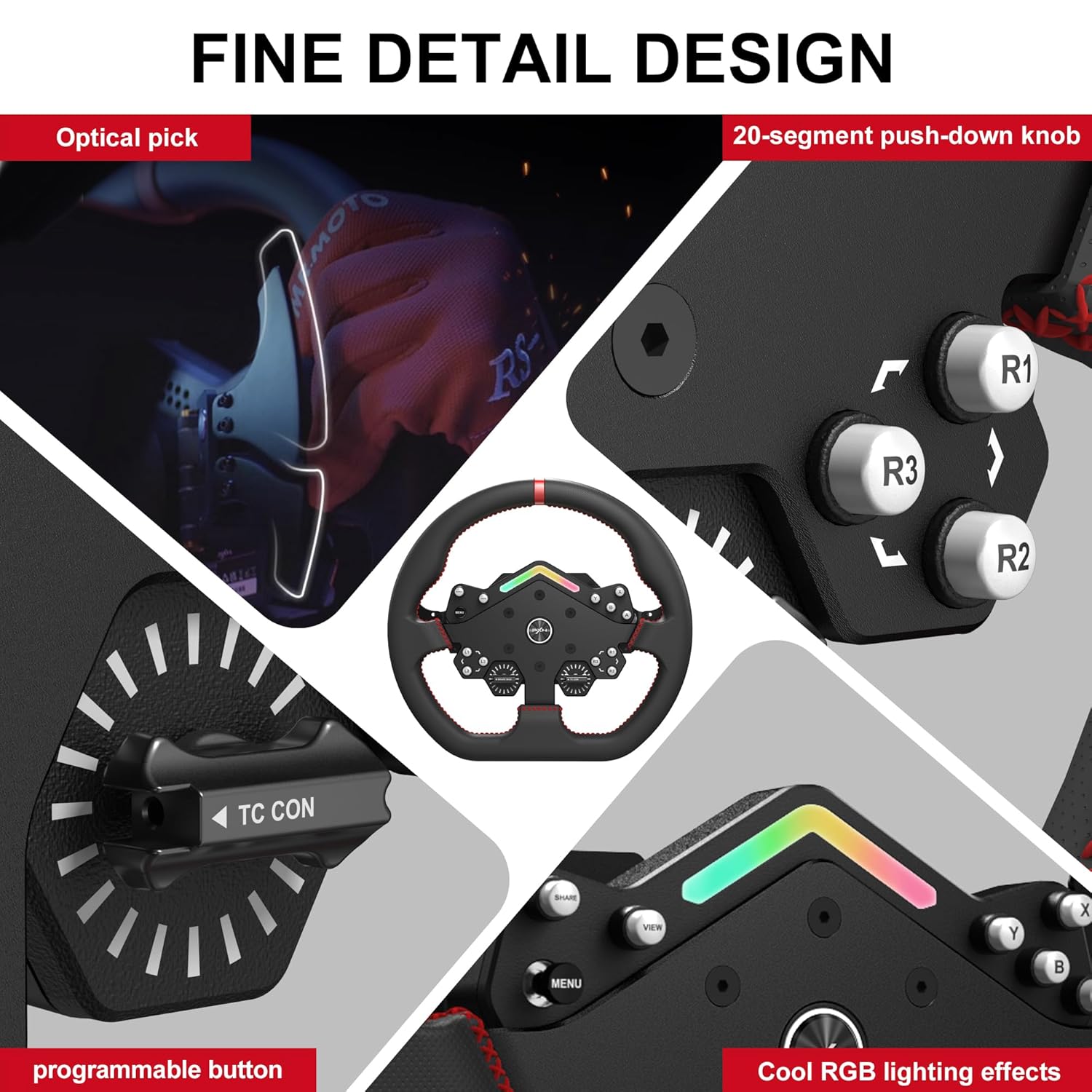 PXN V12 Lite Steering Wheel for PC, Xbox One, Xbox Series X/S, PS4