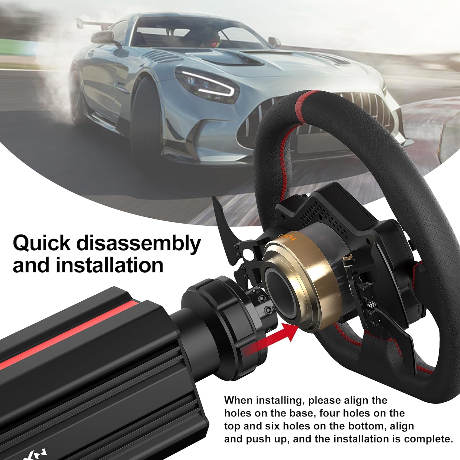 PXN V12 Lite Steering Wheel for PC, Xbox One, Xbox Series X/S, PS4