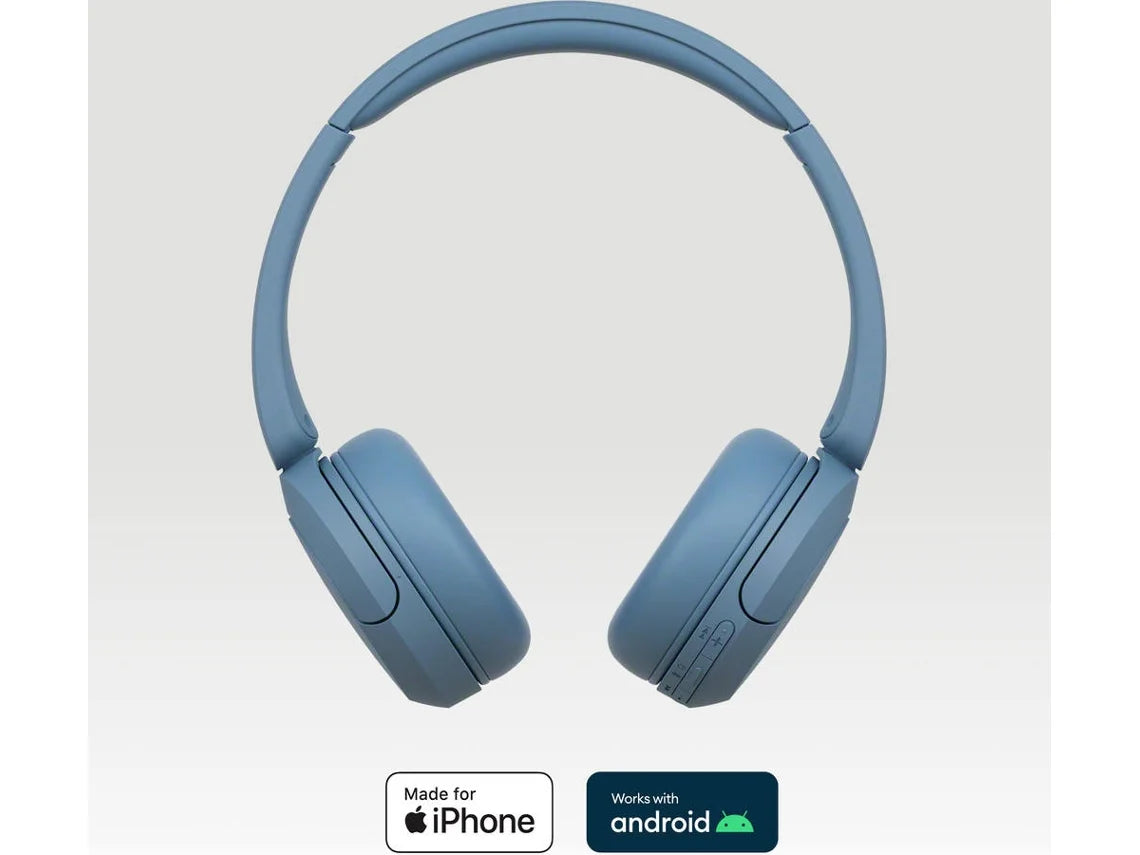 SONY WH CH520 Bluetooth Headphones (On Ear - Microphone - Blue)